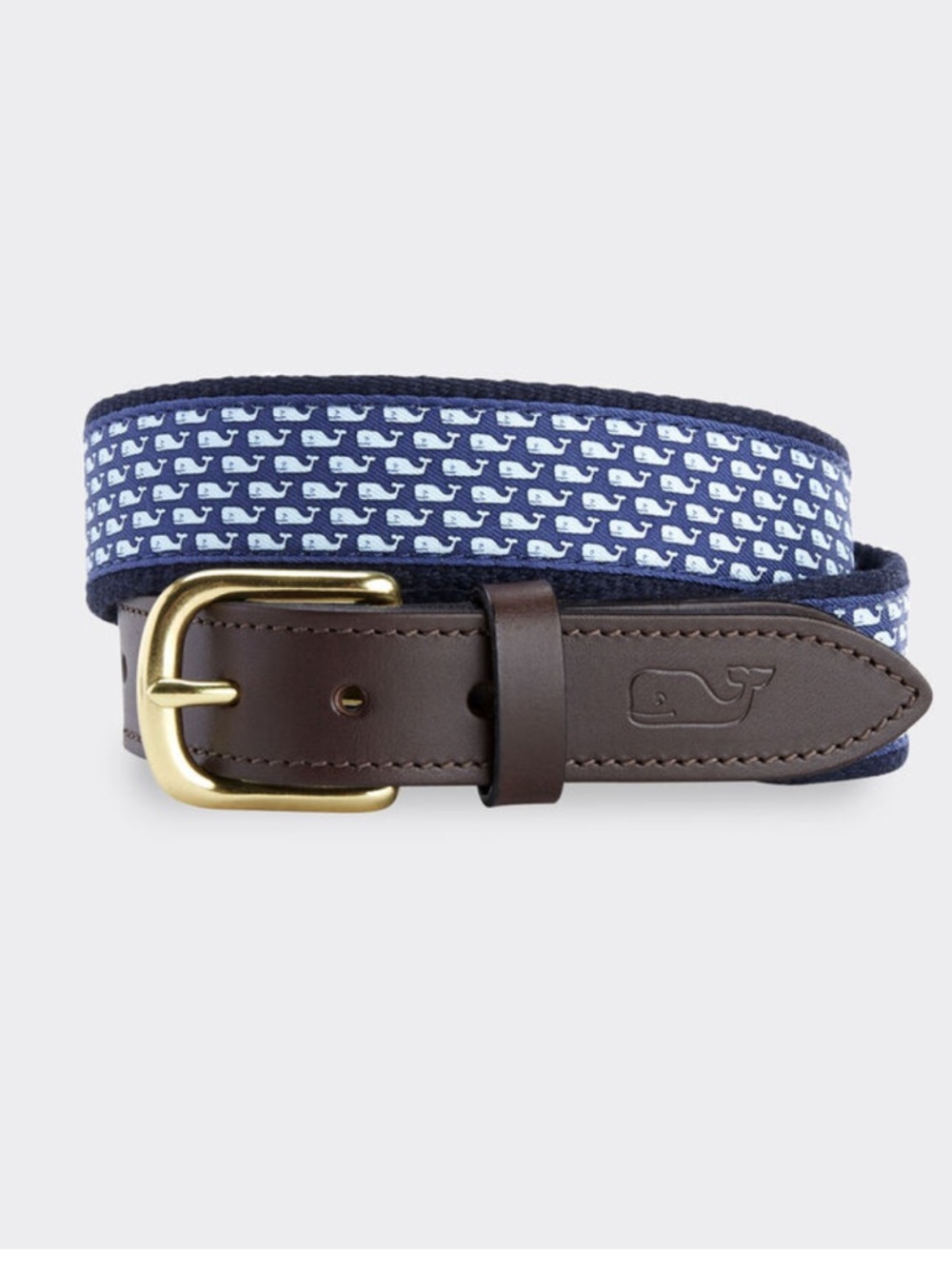 Vineyard Vines Boys Classic Whale Navy Canvas Belt